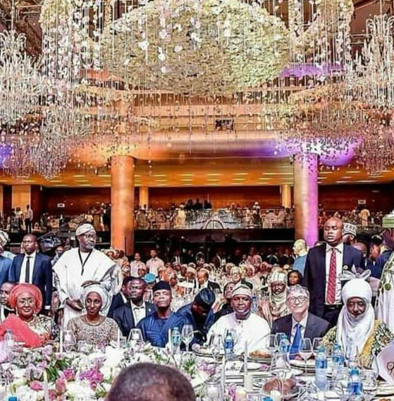 Dignitaries(First lady Aisha, Wife of VP Dolapo, VP Oshinbajo, Aliko Dangote, Bill Gates & Kano's Emir Sanusi.