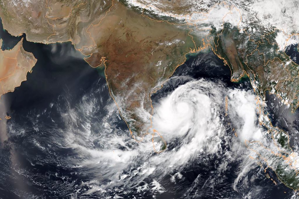 Powerful Cyclone Racing Towards India